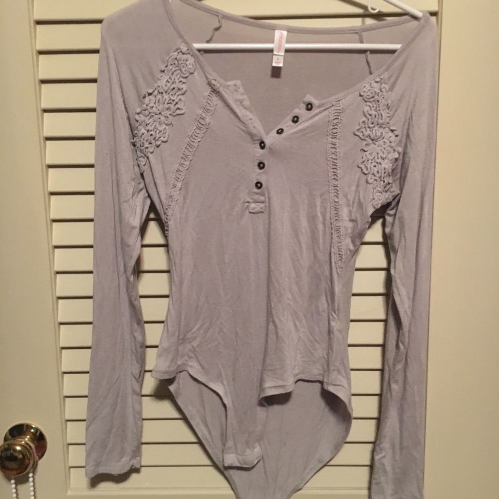 Grey bodysuit with lace